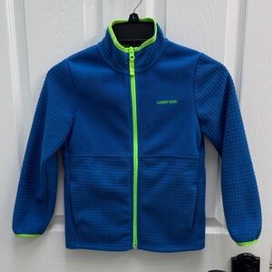 Lands' End Royal Blue Fleece Jacket with Lime Trim (Kids) size small (6-7)